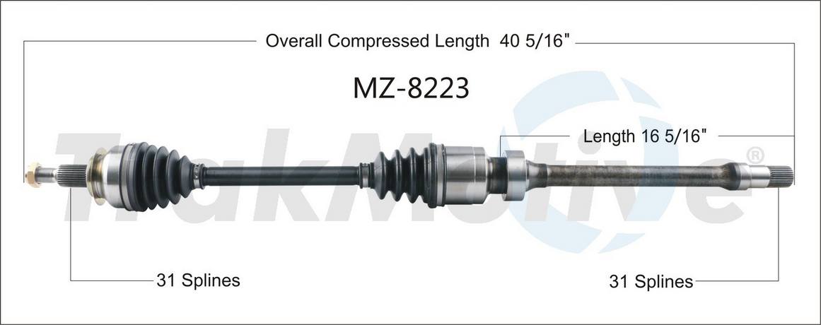 Front Right CV Axle Shaft TrakMotive-MZ-8223