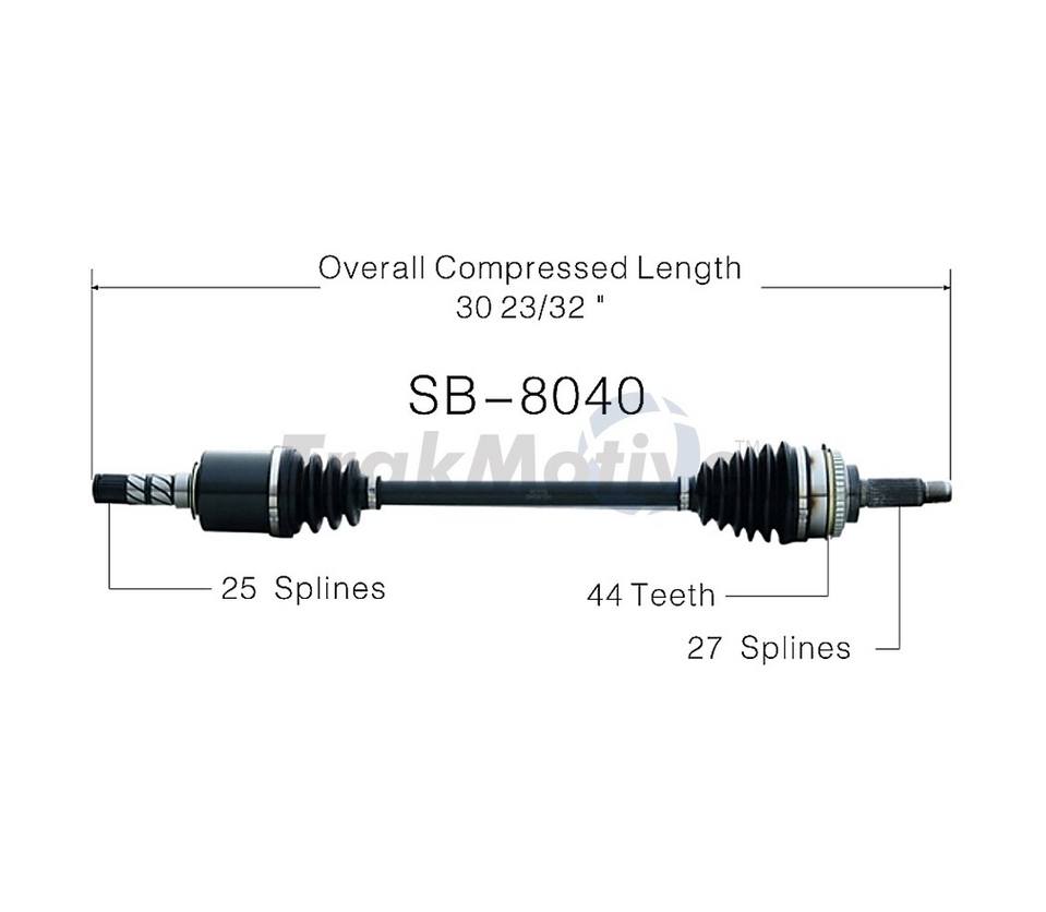 Front CV Axle Shaft TrakMotive-SB-8040 | Bestparts.ca