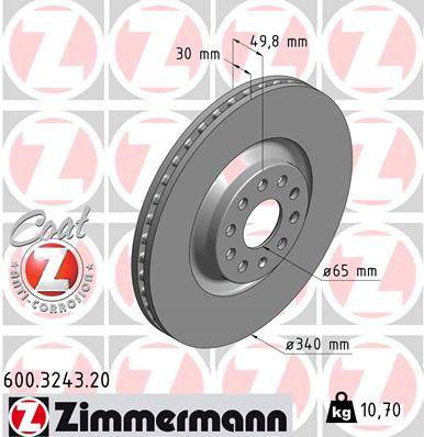 Front Disc Brake Rotor Zimmermann-600324320 | Coat Z Tech